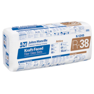 Johns Manville R-38 kraft-faced fiberglass batt insulation