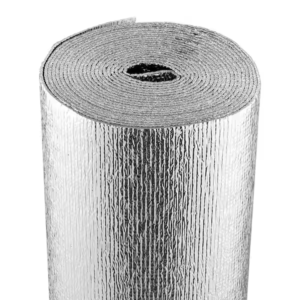 Double-sided perforated radiant barrier foil roll