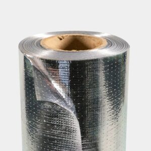 Single-sided perforated radiant barrier foil roll