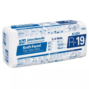 Johns Manville R-19 kraft-faced fiberglass batt insulation